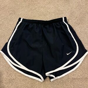 Nike Women's Black Athletic Shorts with White Piping